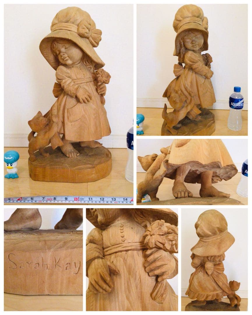 超特大逸品・非売品1点物・木彫り人形・ANRI・アンリ工房『サラ・ケイ』57cm