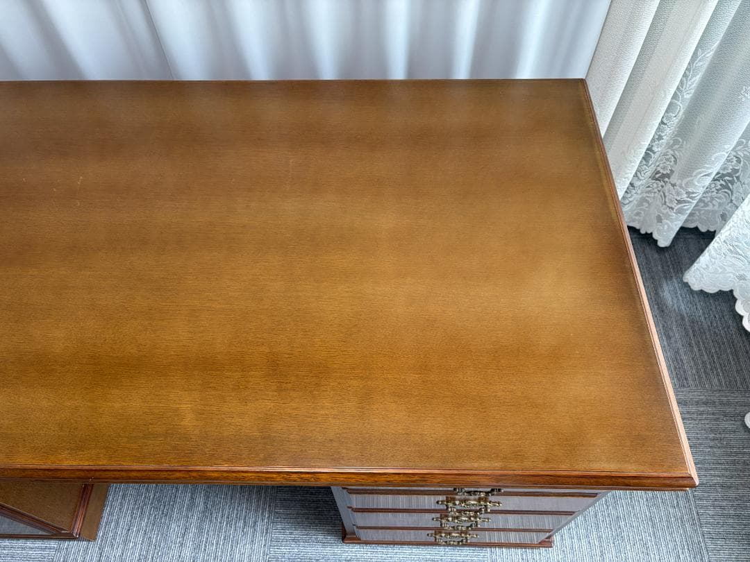 カリモク 書斎机 コロニアル デスク 両袖机 社長机