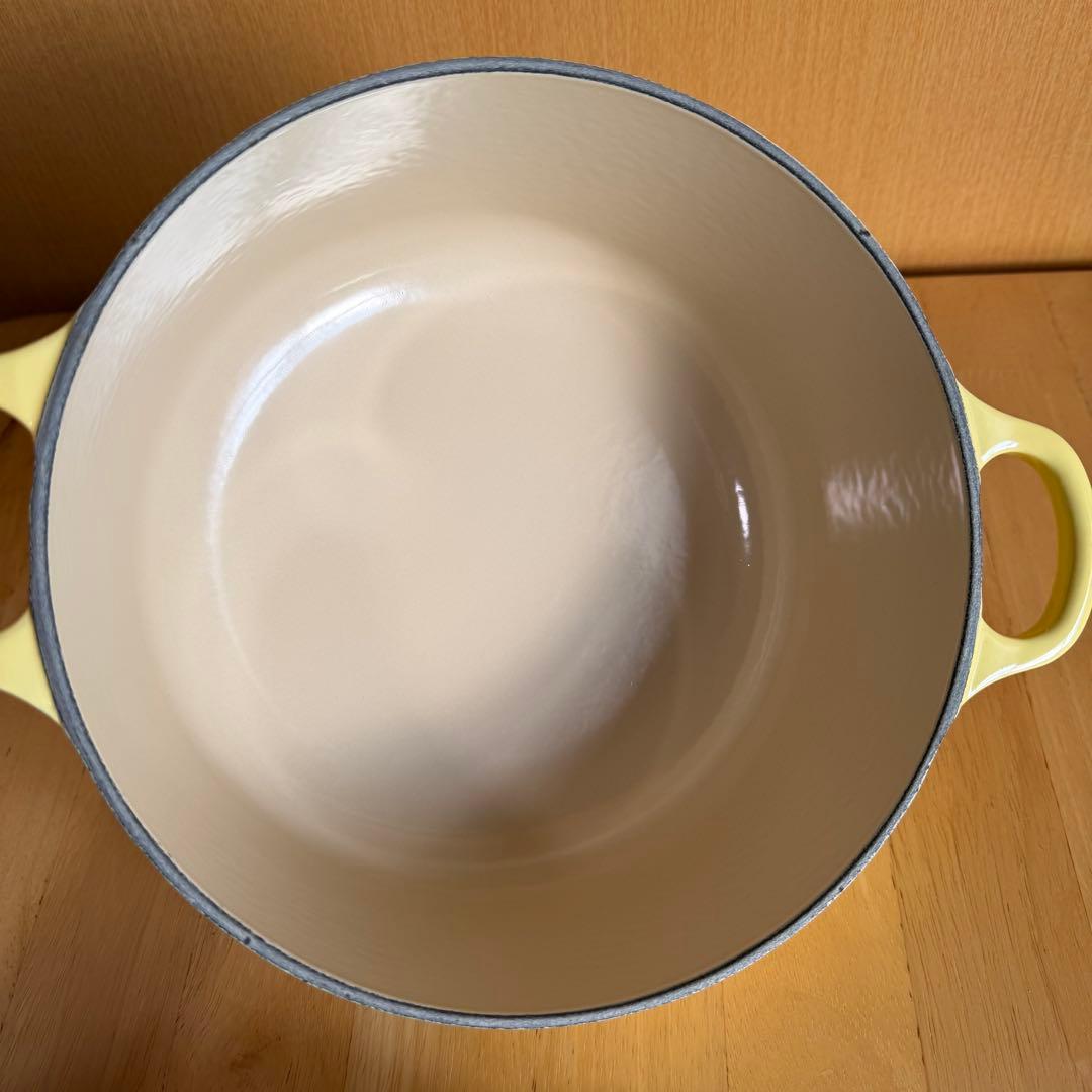 【ほぼ新品】ル・クルーゼ鍋 ココット・ロンド 20cm イエロー ガス IH対応