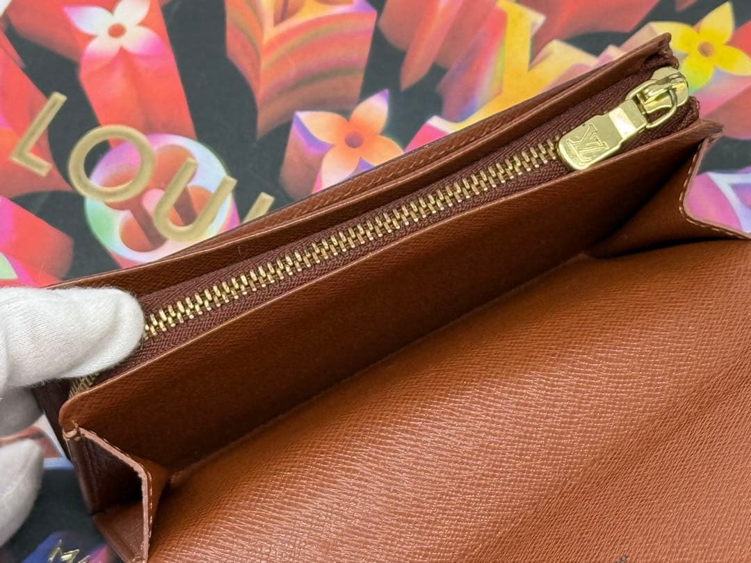 良品！ルイヴィトン　ポルトモネ・ビエ　トレゾール　L字形ファスナー二つ折り財布