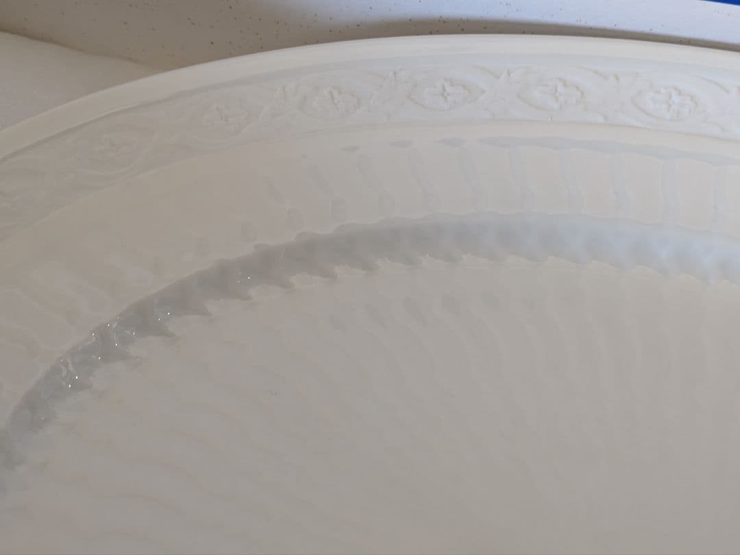 【未使用】  ホワイト レリーフ　1級品　大皿